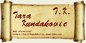 Tara Kundaković vizit kartica